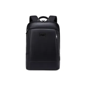 QRST Microfiber With Oxford Backpack Laptop Bag Men's Black