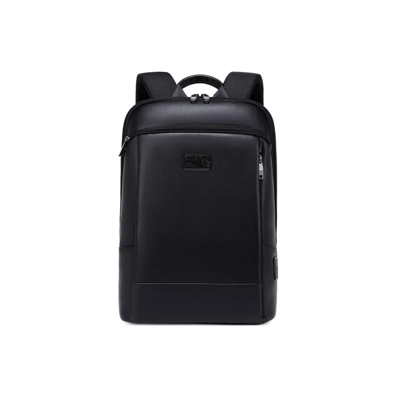 QRST Microfiber With Oxford Backpack Laptop Bag Men's Black-0