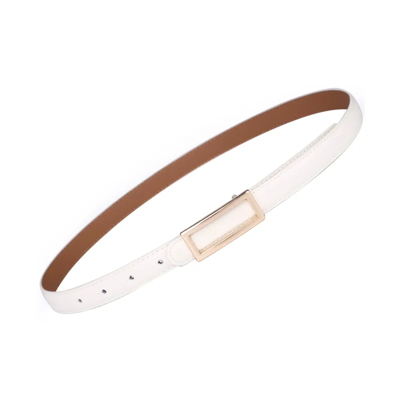 Jaylen Oos Patent Leather Fashion Smooth Buckle Cow Leather Thin Belt Women's 1.9cm-14