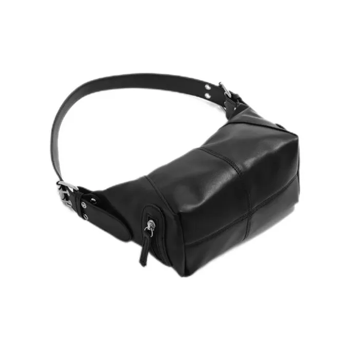 Carksky PU Shoulder Bag Regular Women's Black/Ecru-3