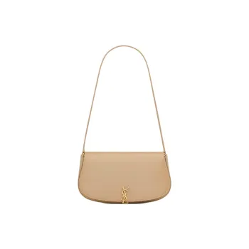 SAINT LAURENT Calfskin Handbag, Shoulder Bag Women's Black Toffee