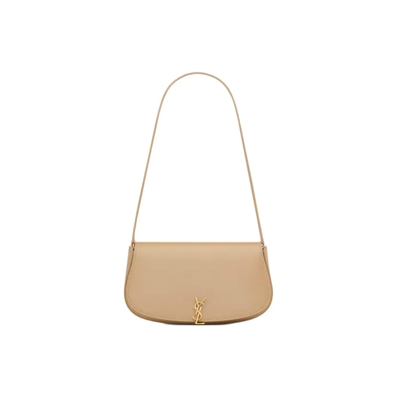 SAINT LAURENT Calfskin Handbag, Shoulder Bag Women's Black Toffee-0