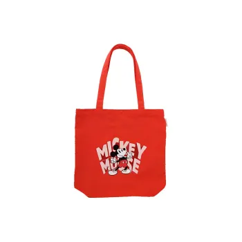 KOKUYO Disney, Collaboration Polyester Tote Bag, Shopping Bag, Shoulder Bag, Handbag Regular Unisex Red