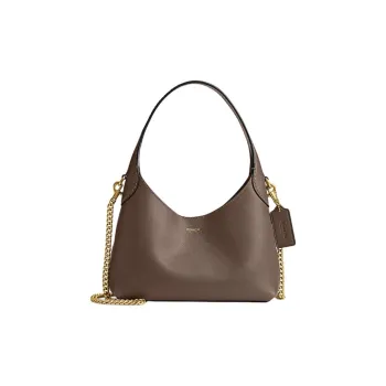 COACH Brooklyn Cow Leather Portable Crossbody Bag, Shoulder Bag Women's Dark Lime Gray
