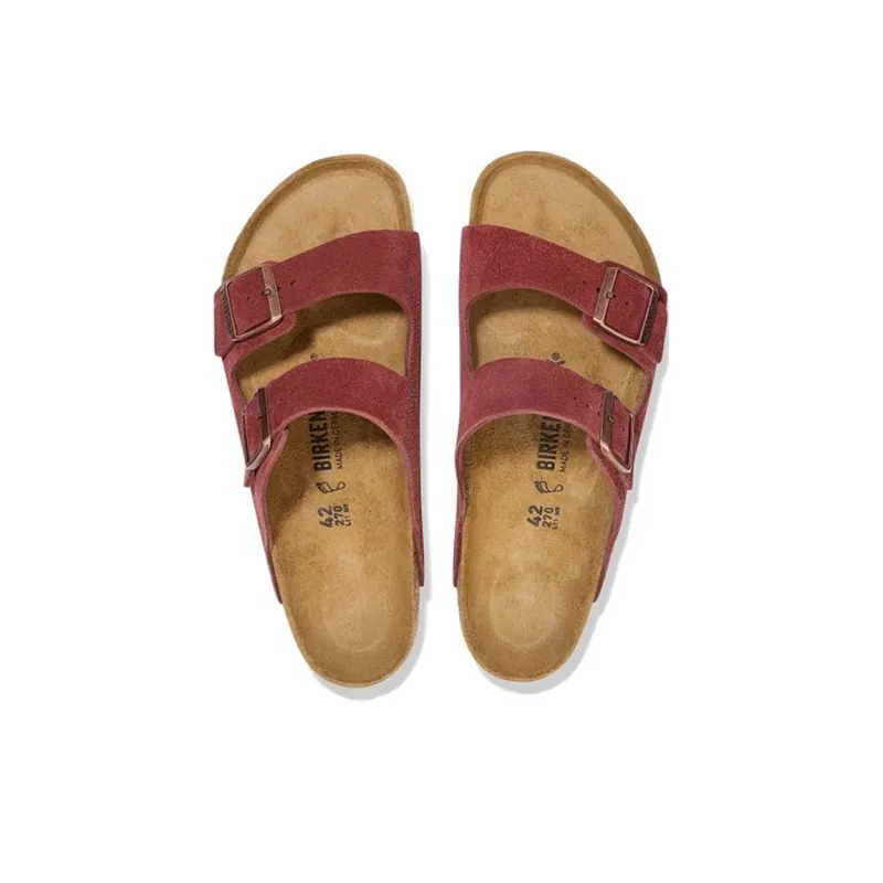 Birkenstock Arizona Slide Slippers Women's Red Narrow Fit-4