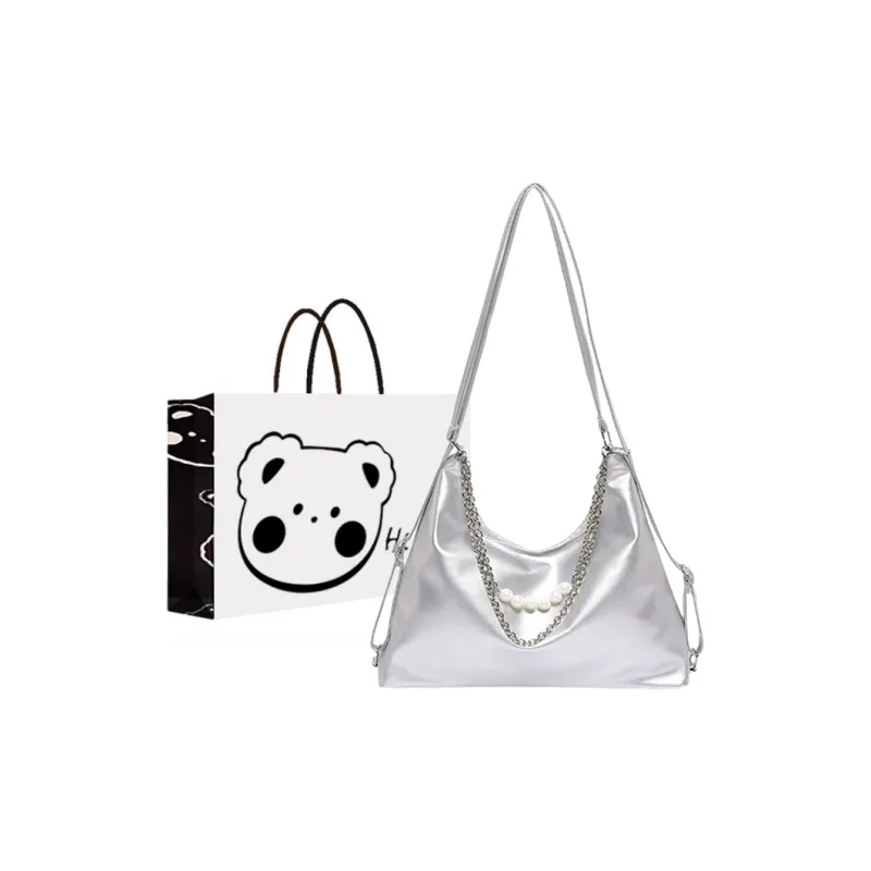 NX DOUGHNUT PU Shoulder Bag Regular Women's White/Black/Pink/Silver-5