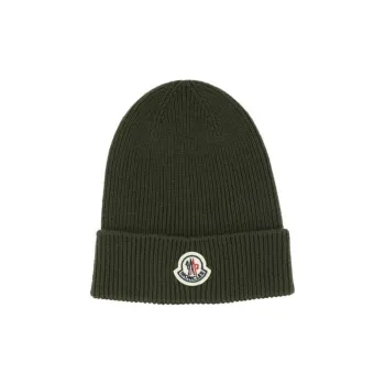 Moncler Logo Patch Knitted Beanie