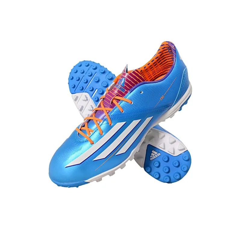 Adidas Anti-Slip And Wear-Resistant Lightweight Soccer Shoes Unisex Blue White-4