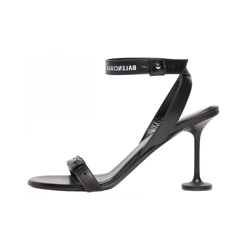 Balenciaga Afterhour One Strap Sandals 9cm Women's Black-0