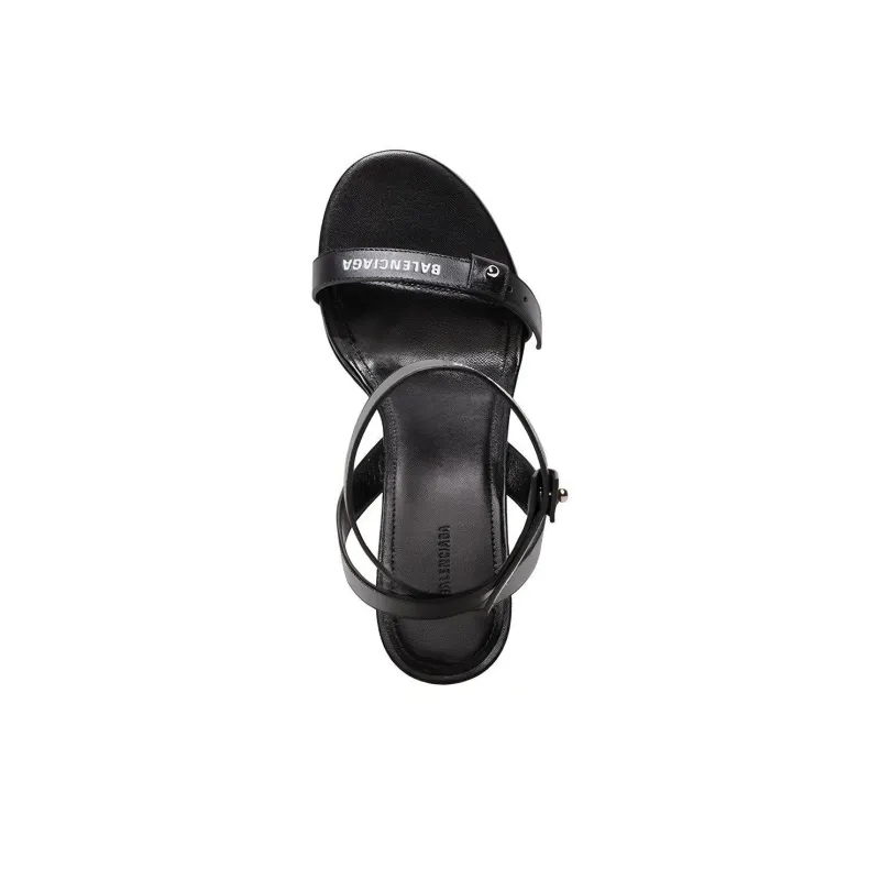 Balenciaga Afterhour One Strap Sandals 9cm Women's Black-3