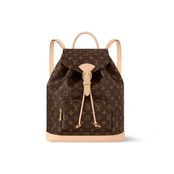 LOUIS VUITTON Montsouris Monogram Coated Canvas Backpack Medium Size Women's Brown
