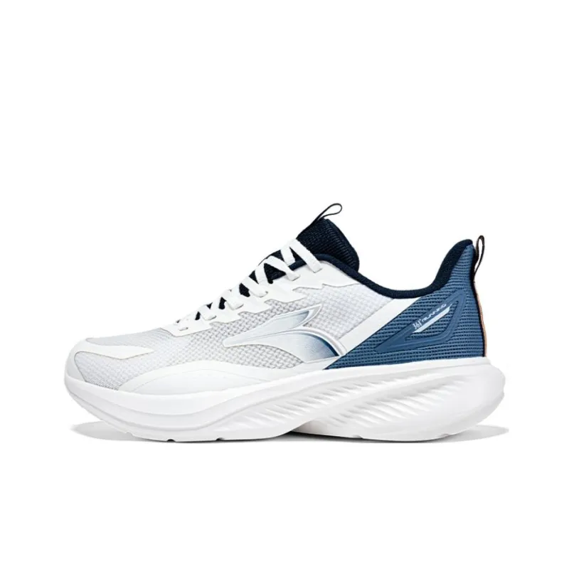 361° Anti Slip Wear Resistant Low Top Casual Running Shoes Men's White Blue-0
