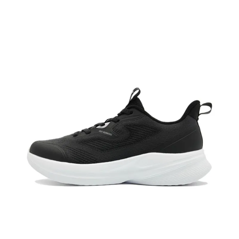 QIAODAN Durable Breathable Lightweight Low Top Sprint Running Shoes Women's Black White-0