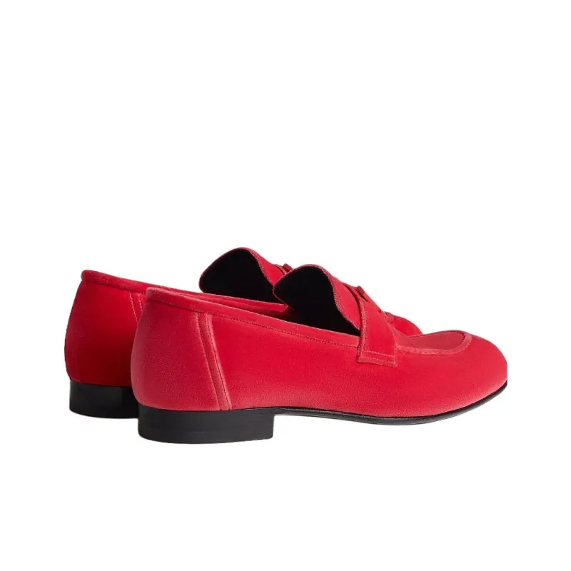HERMES Paris Loafers Women's Red-3
