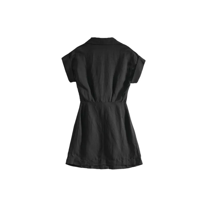 Sandro Short Sleeved Dress Women's Black-1