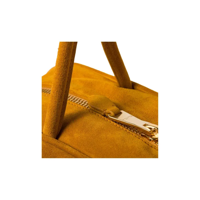 MIU MIU Beau Suede Leather Bowling Bag, Shoulder Bag, Handbag Women's Yellow-3