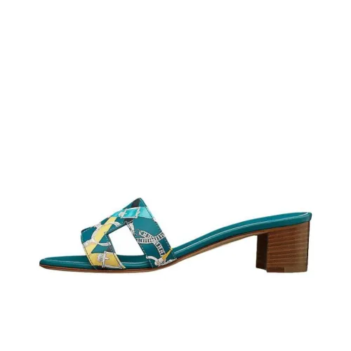 HERMES Oasis Slide Slippers Women's Blue