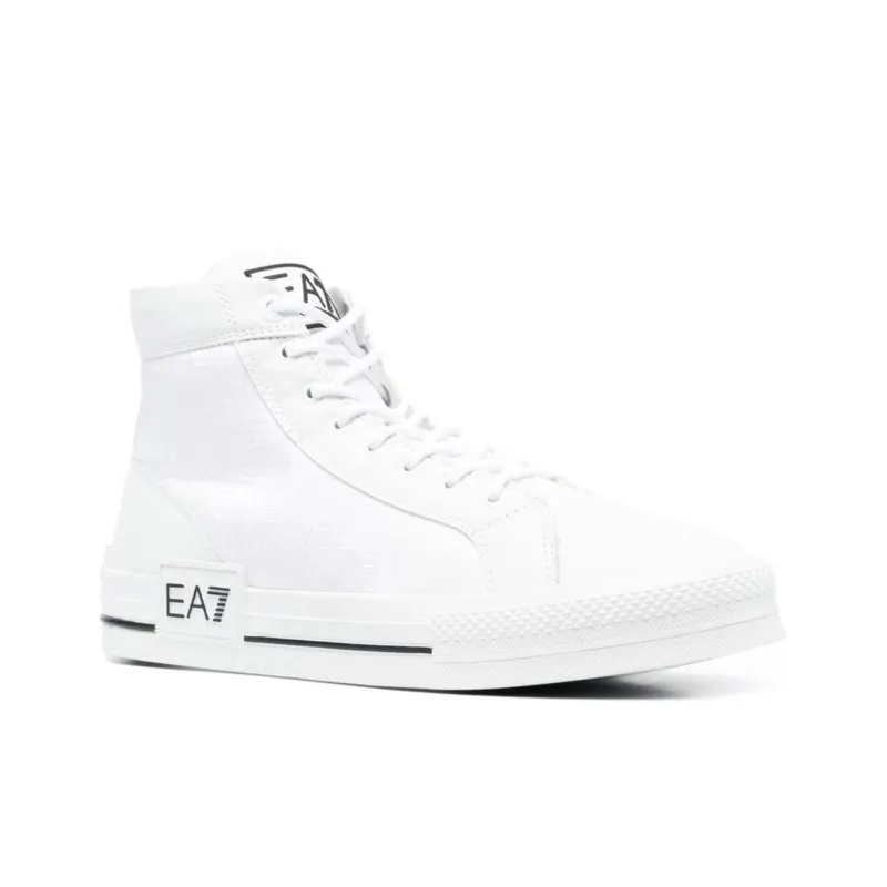 EMPORIO ARMANI EA7 High Top Skateboard Shoes Men's White-2
