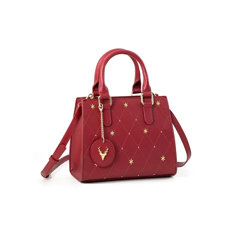 Vigno Synthetic Leather Handbag One Shoulder Crossbody Regular Women's Red-1