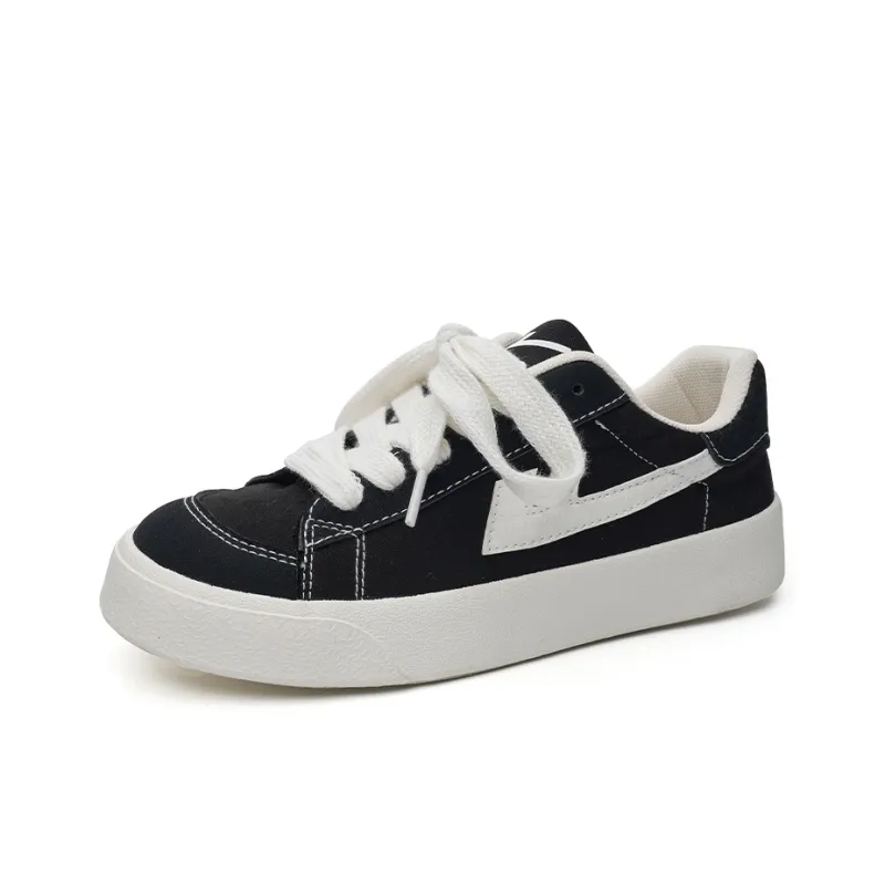 Warrior Wear resistant Lightweight Breathable And Non slip. Low Top Canvas Shoes Women's Black Beige 2.0-1