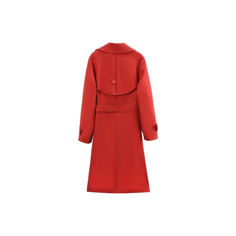 A Paradise For Awakening Trench Coat Women's Burgundy-1