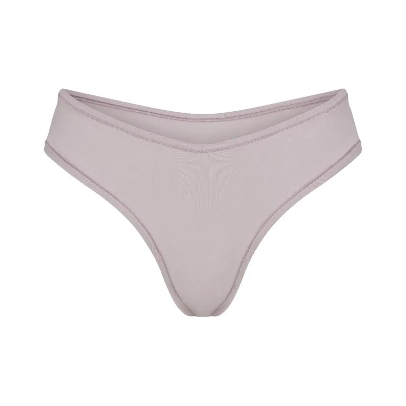 SKIMS COTTON JERSEY DIPPED THONG Underpants Women's 1 Pack OYSTER/Shell Color-0