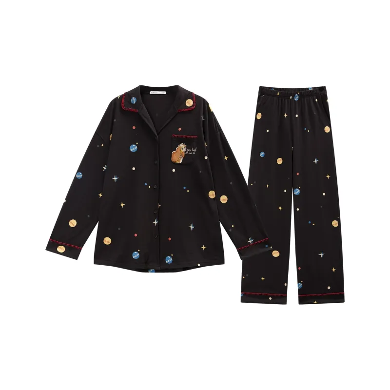 GUKOO x Disney Pajama Set Women's Truffle Black-0