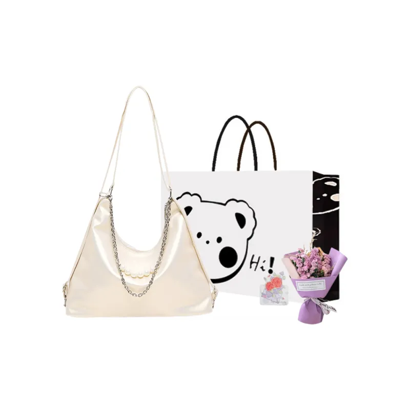 NX DOUGHNUT PU Shoulder Bag Regular Women's White/Black/Pink/Silver-20