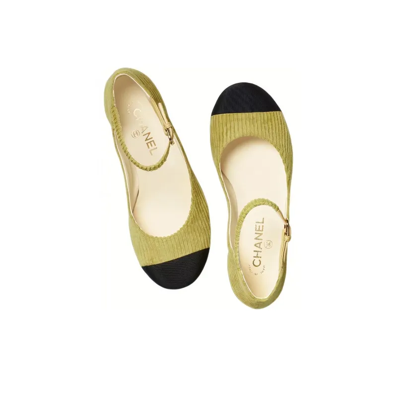 CHANEL Flat Shoes Women's Light Green-2