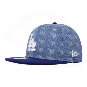New Era Cotton Baseball Caps Unisex Denim Blue