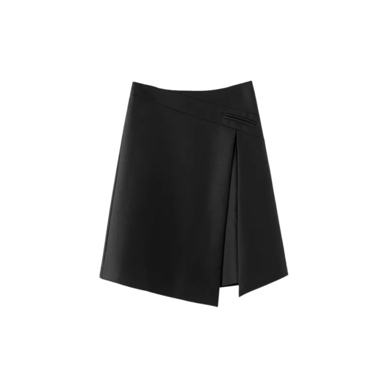 Late White Casual Short Skirts Women's Black-2