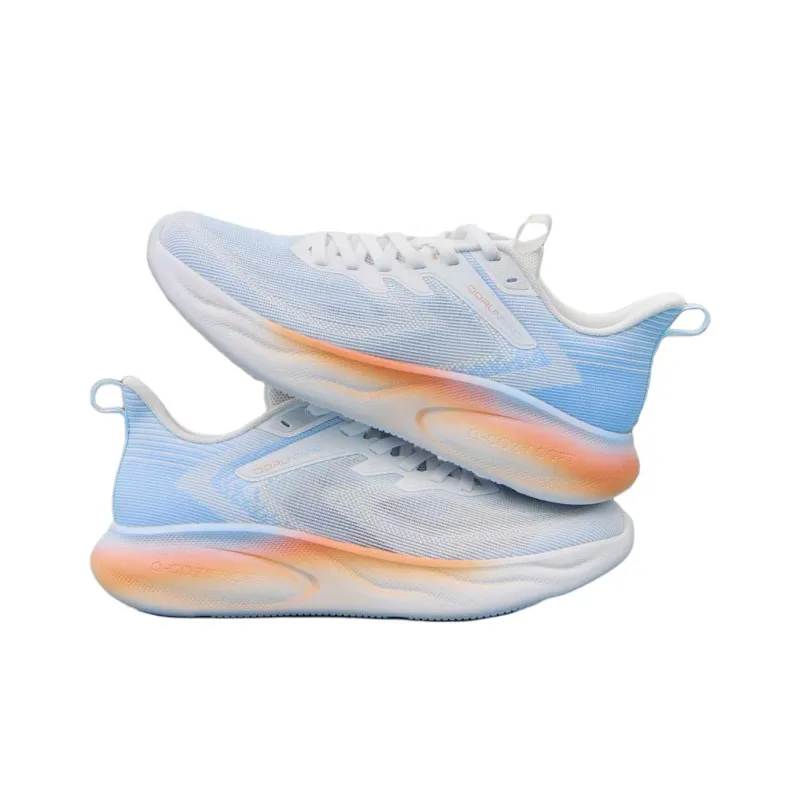 QIAODAN Cushioning Anti Slip And Wear Resistant Low Top Casual Running Shoes Men's White Blue-2