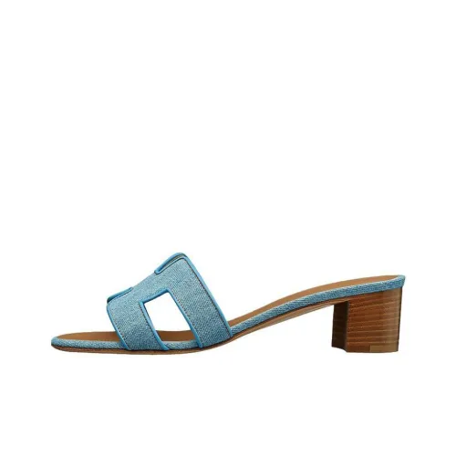 HERMES Oasis Slide Slippers Women's Light Blue