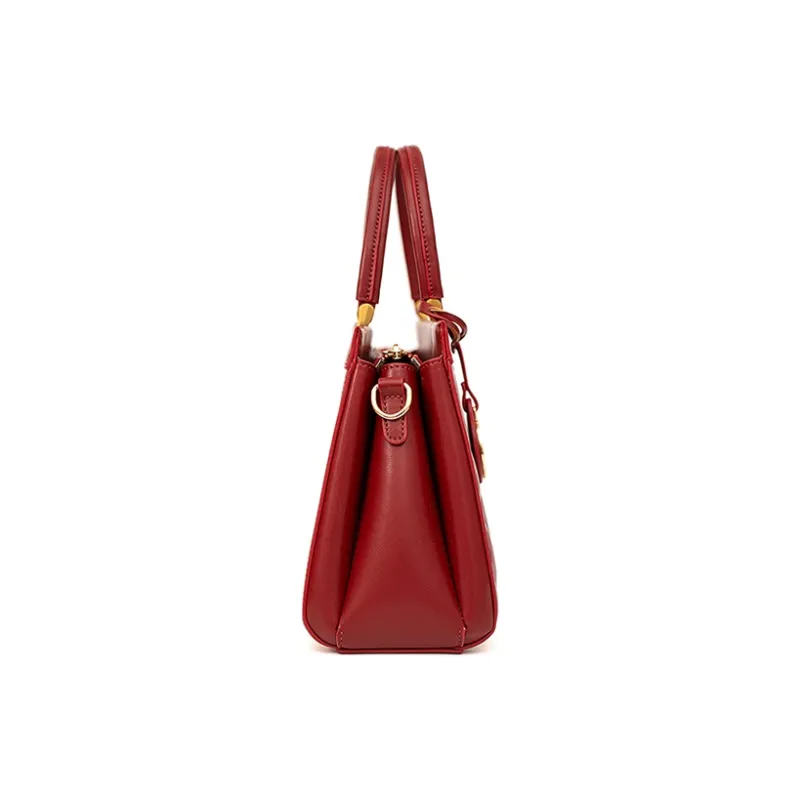 Vigno Synthetic Leather Handbag One Shoulder Crossbody Regular Women's Red-2