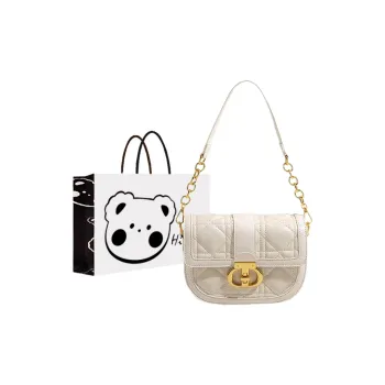 NX DOUGHNUT PU Shoulder Bag, Crossbody Bag Women's Ecru/Black/Silver