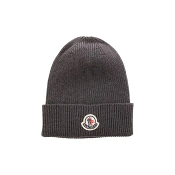 Moncler Logo Patch Knitted Beanie
