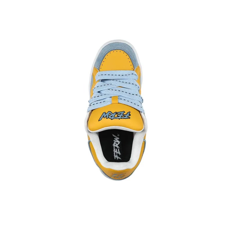 FERW Yellow Blue Dance Puffy Shoes Coverage Anti Slip And Wear Resistant Breathable Low Top Skateboard Shoes Unisex-3