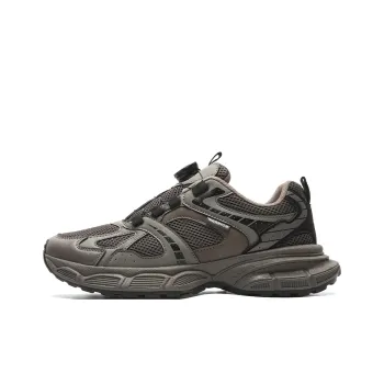 Warrior Breathable Height Increase Low Top Chunky Sneakers Men's Brown Black
