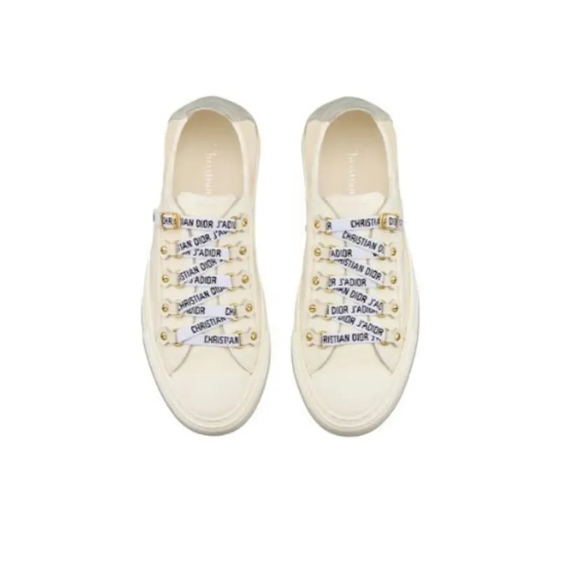 DIOR Walk'n'Dior Platform Shoes Low Top Stylish Skateboarding Shoes Women's White-4