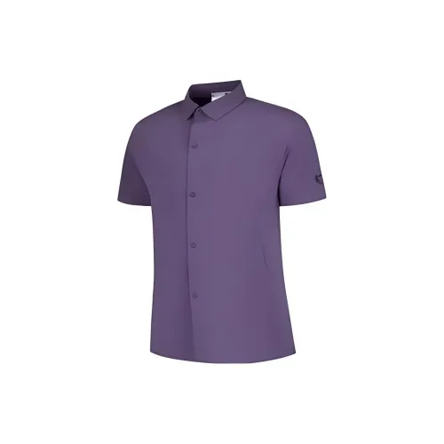 QIAODAN Shirts Men Mountain Knot Purple