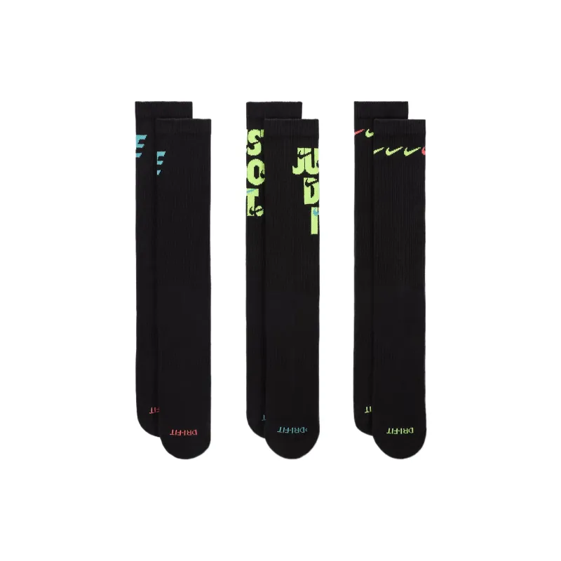 Nike Everyday Plus Knee-High Socks Unisex 3 Pack Black-3