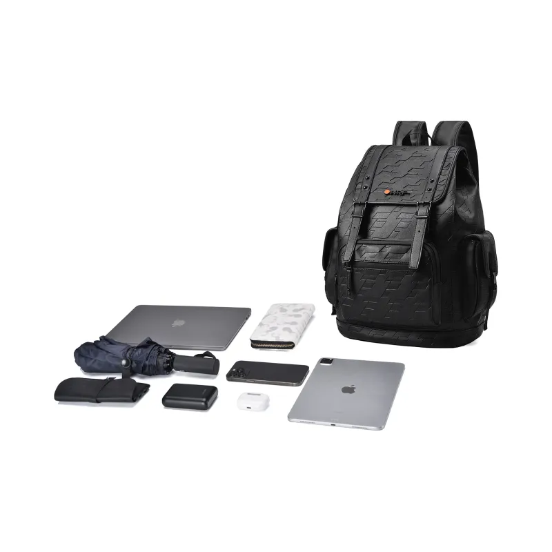 ONRF PVC Backpacks Laptop Bags Backpack Large Size Unisex Cool Black-13