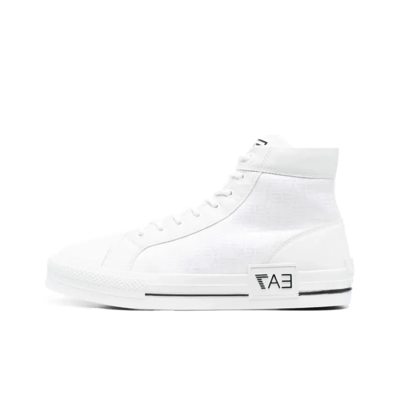 EMPORIO ARMANI EA7 High Top Skateboard Shoes Men's White-0