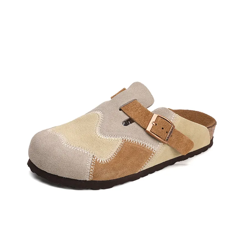 Khadgar Rubber Sole, Cork Sole, EVA Sole Slip Resistant Closed Toe Slippers Unisex-7