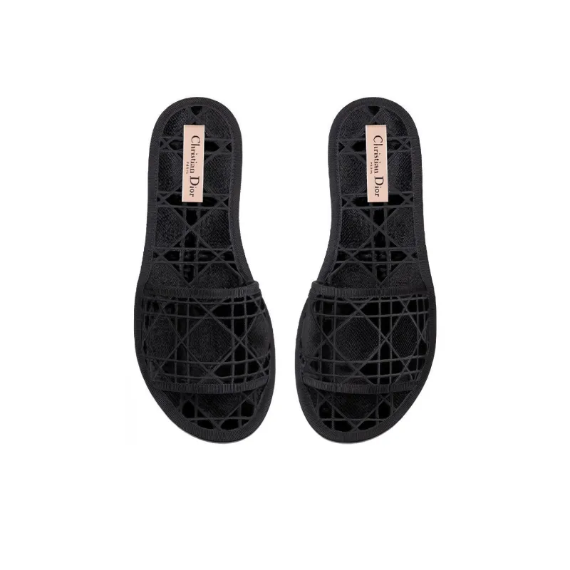 DIOR Chez Moi Slide Slippers Women's Black-3