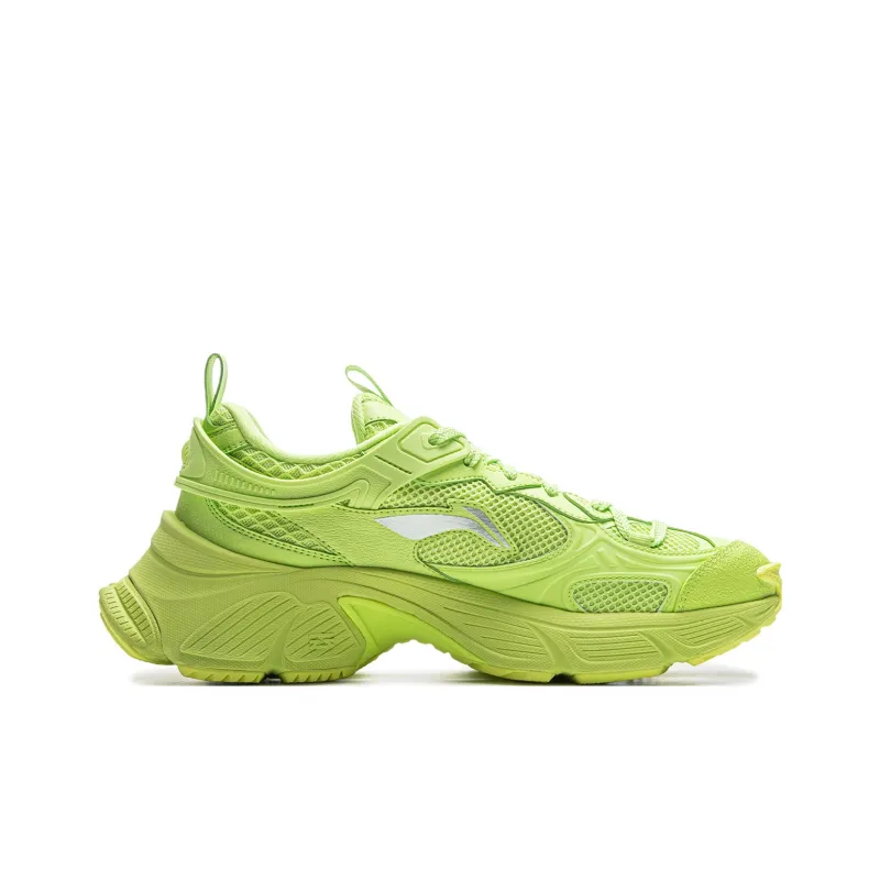 LiNing Star Cushioning Anti-Slip Wear-Resistant Breathable Height Increasing Low-Top Running Shoes Men's Green-1