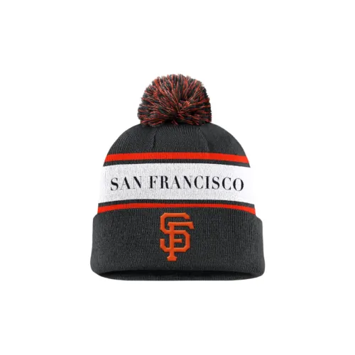 nike AV2608 San Francisco Giants Team Stripe Peak Men's nike AV2608 Mlb Cuffed Pom Beanie