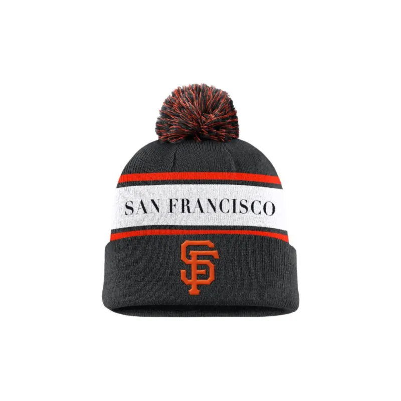 Nike San Francisco Giants Team Stripe Peak Men's Nike Mlb Cuffed Pom Beanie-0