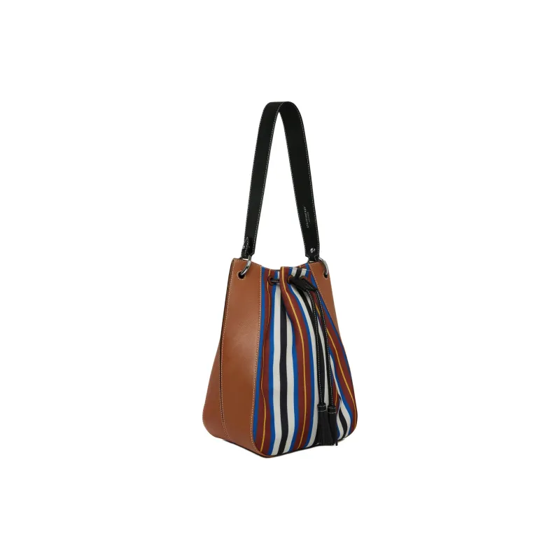 Strathberry Canvas With Smooth Calfskin Handbag Shoulder Bag Women's Chestnut/Black/Blue-1