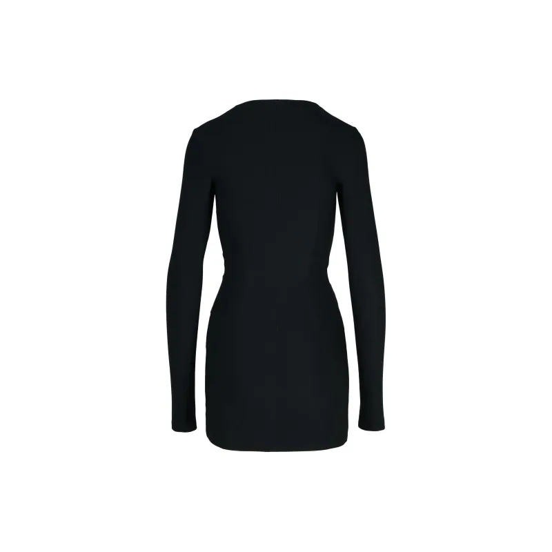 The Attico Scoop Neck Zip Detailed Mini Dress-1